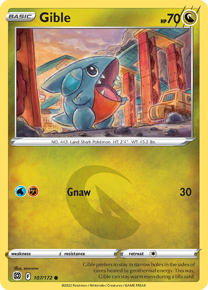 Gible (Brilliant Stars) released 2022/02/25. Illustrated by sowsow.